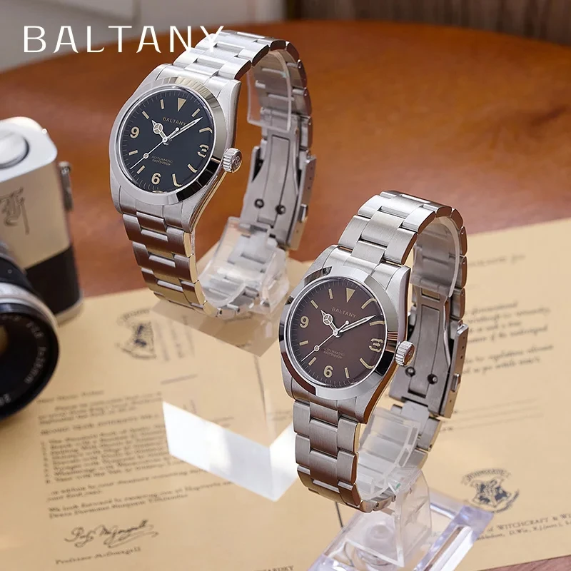 Baltany 2024 New Explorer NH38 36MM Men's Automatic Mechanical Watch Luxury Sapphire Stainless Steel Diver 20Bar Retro Night Glo