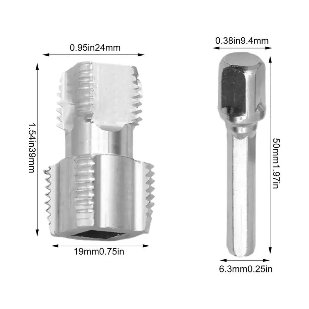 1Pcs 내부 스레딩 PVC 파이프 스레더 분리형 G1/2 G3/4 스레딩 도구 알루미늄 6.35mm 생크 스레드 메이커 도구