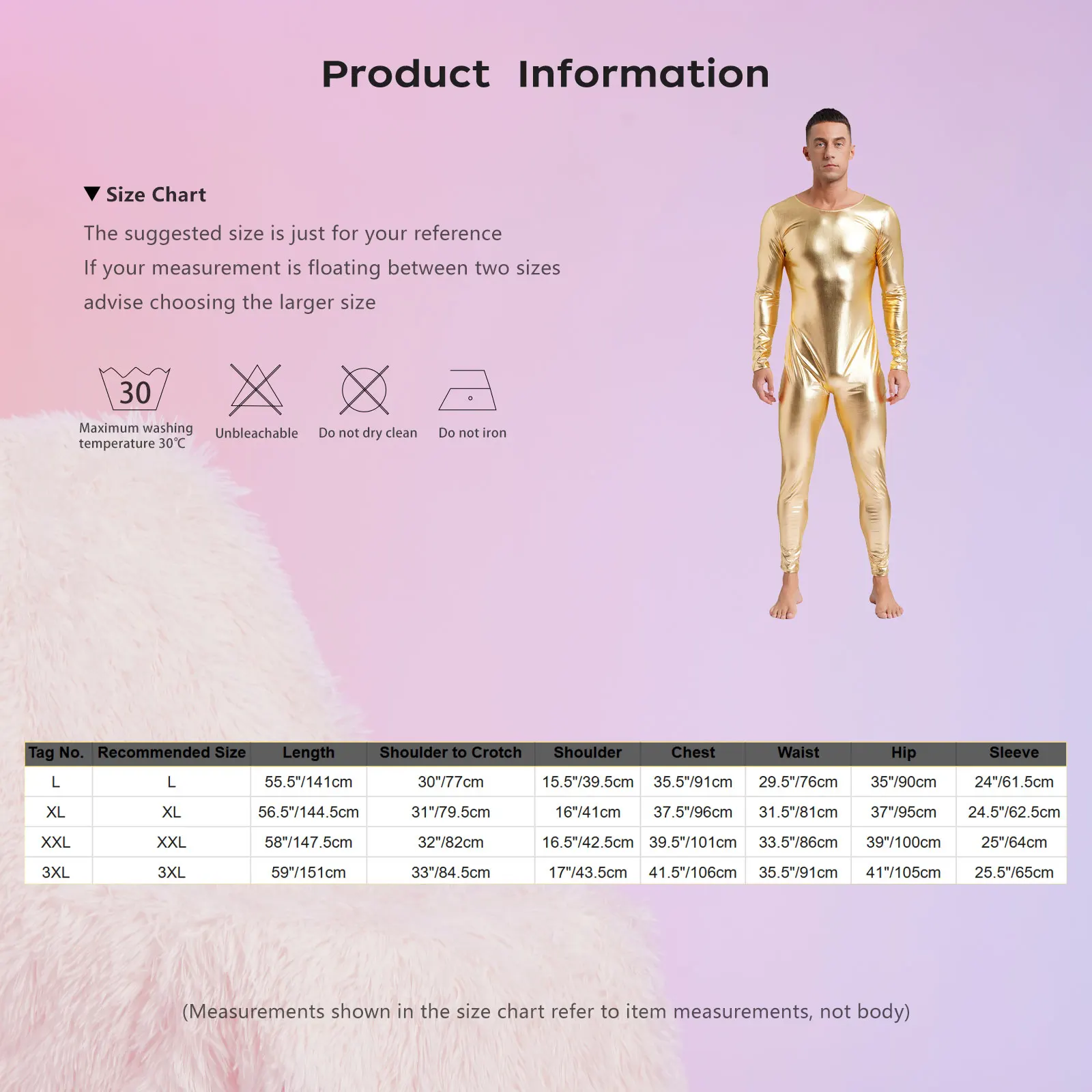 Heren metallic glanzende unitard balletdanskleding ronde hals lange mouw slim fit full body bodysuit jumpsuit eendelige kostuums