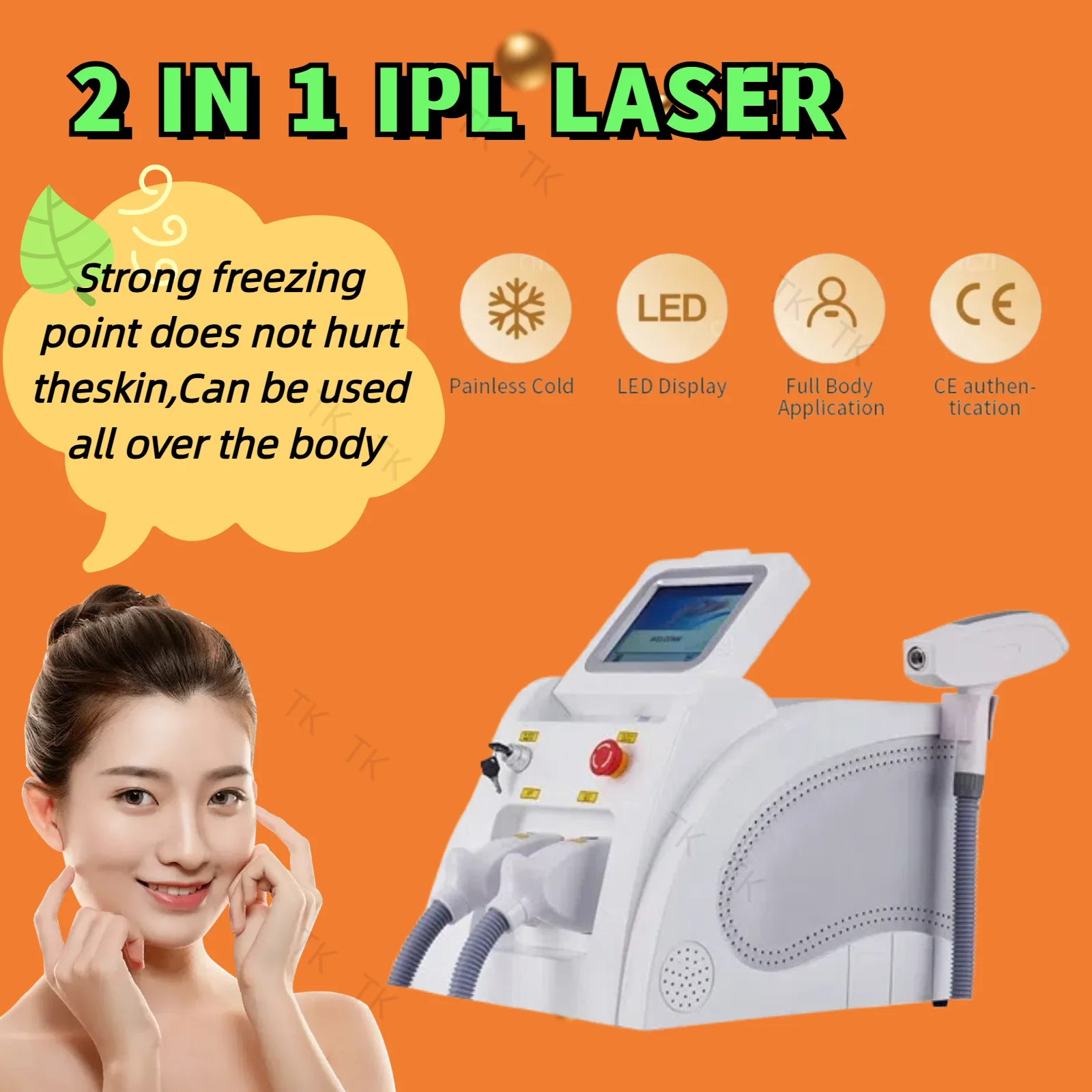 

2-in-1 Professional OPT IPL Nd YAG Laser Machine CE Certified Permanent Hair Tattoo Removal Skin Whitening Pigment Treatment f