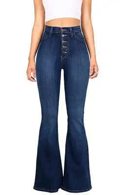 Jeans Flared Pants Women Vintage Denim Boot Cut High Waist Stretch Washed Distressed Streetwear Floor Length Trousers 2026