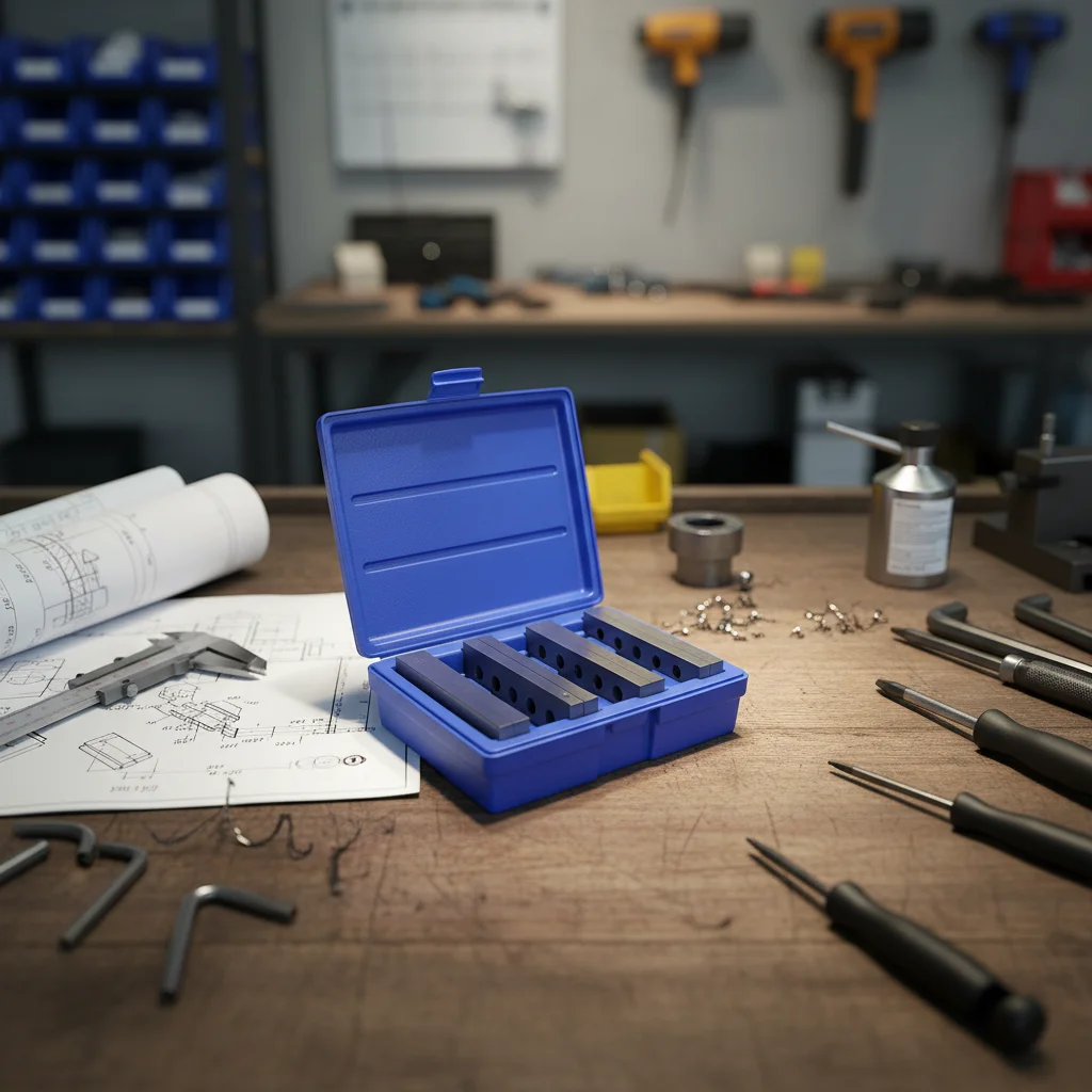 

4 Pair Steel Parallel Gauge Blocks Hardened Alloy Steel Ground 6 Inch Length with Hole Design for Accurate Setup