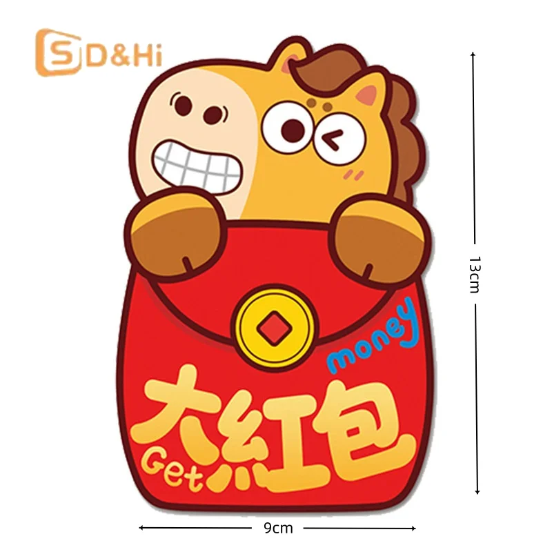 6PCS/pack Paper 2026 Horse Year Red Envelope New Year Wedding Kids Gift Cartoon Pony Pattern Lucky Money Envelopes Red Packets