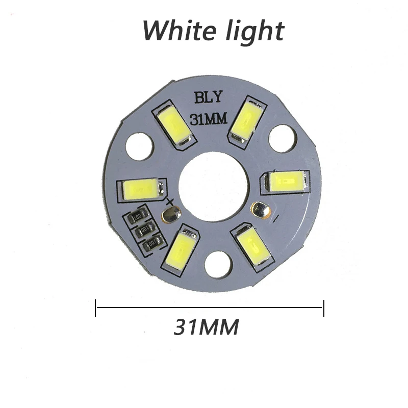 High Brightness LED SMD5730 DC3-5V Color Lamp Bead Light Board Bulb Round Transformation Light Source Dia 32MM White Warm Light.