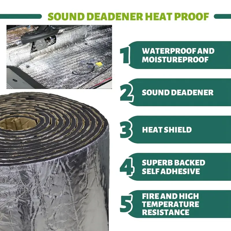 2000*500/250*400mm 5/10mm Car Sound Mat Proofing Deadener Heat Noise Insulation Deadening Mat Hood Closed Cell Foam Accessories - view 4