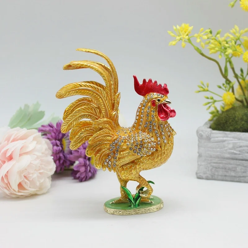

SHINNYGIFTS Tewelves Animals Rooster Trinket Box Home Decorative Jewelry Gift Box