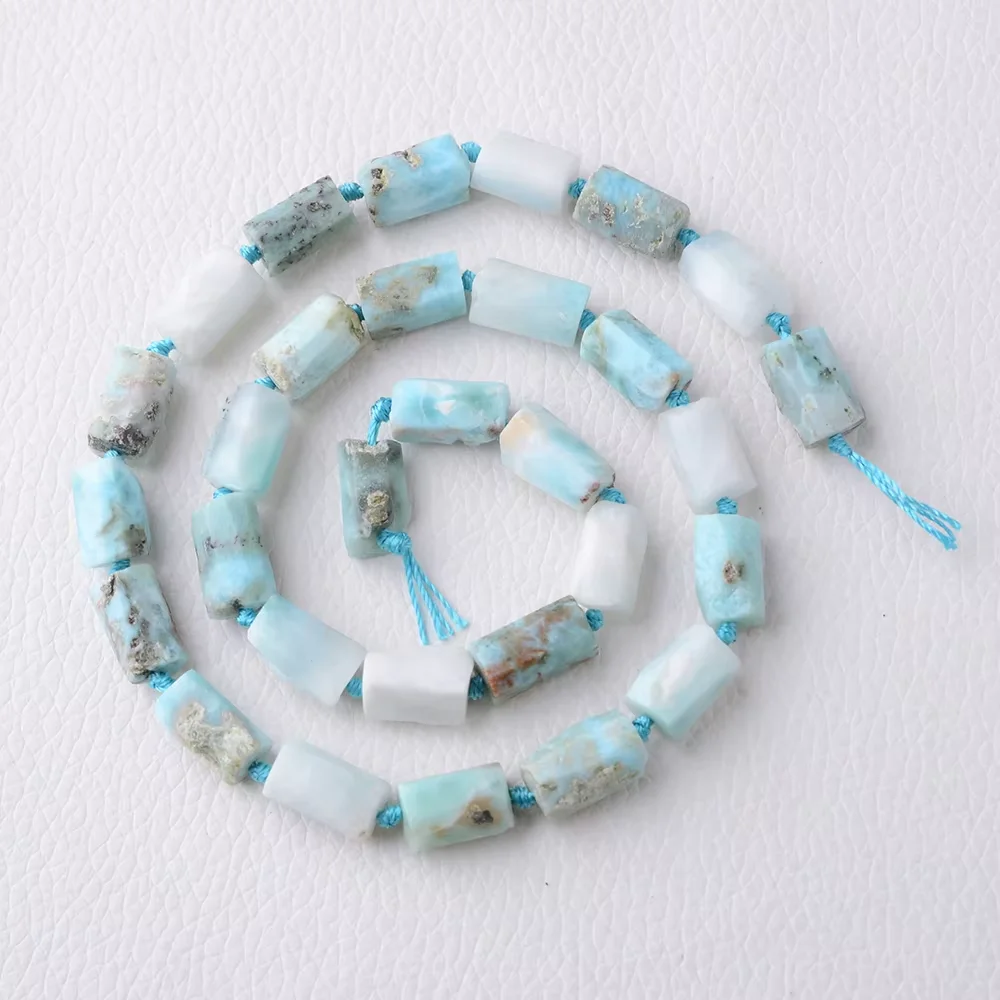 Women's 6-8mm Natural Larimar Freeform Nugget Stone Loose Beads