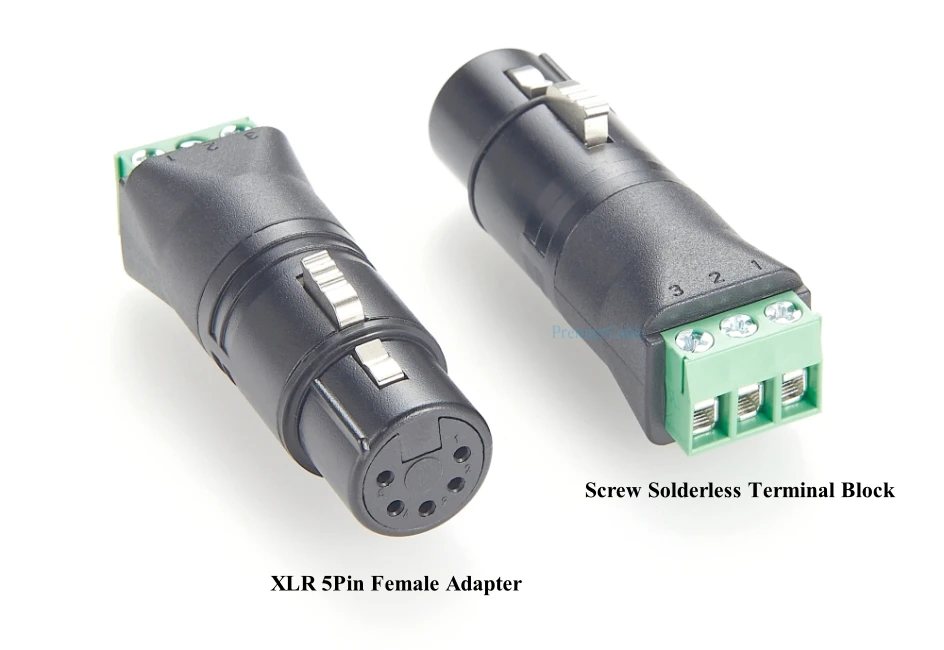 DMX512 XLR 5-Pin Buchse auf Schraubklemmenadapter XLR symmetrischer Audioanschluss für Bühnenlicht, Mikrofon, Lautsprecher – Detail 3