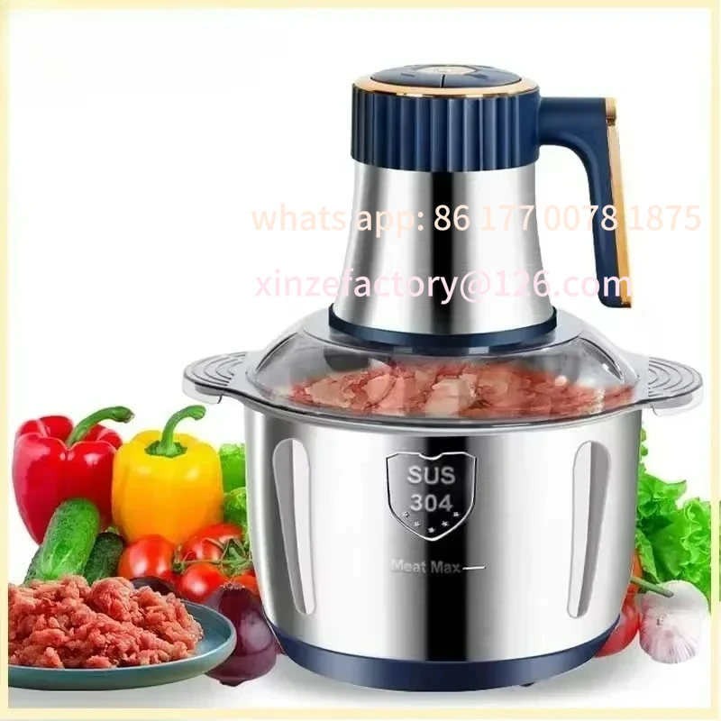 تخصيص 2025 مفرمة اللحم الكهربائية 5L كسارة الطعام الفولاذ المقاوم للصدأ متعددة الوظائف قطاعة الخضراوات المعالج المروحية كيتش #2