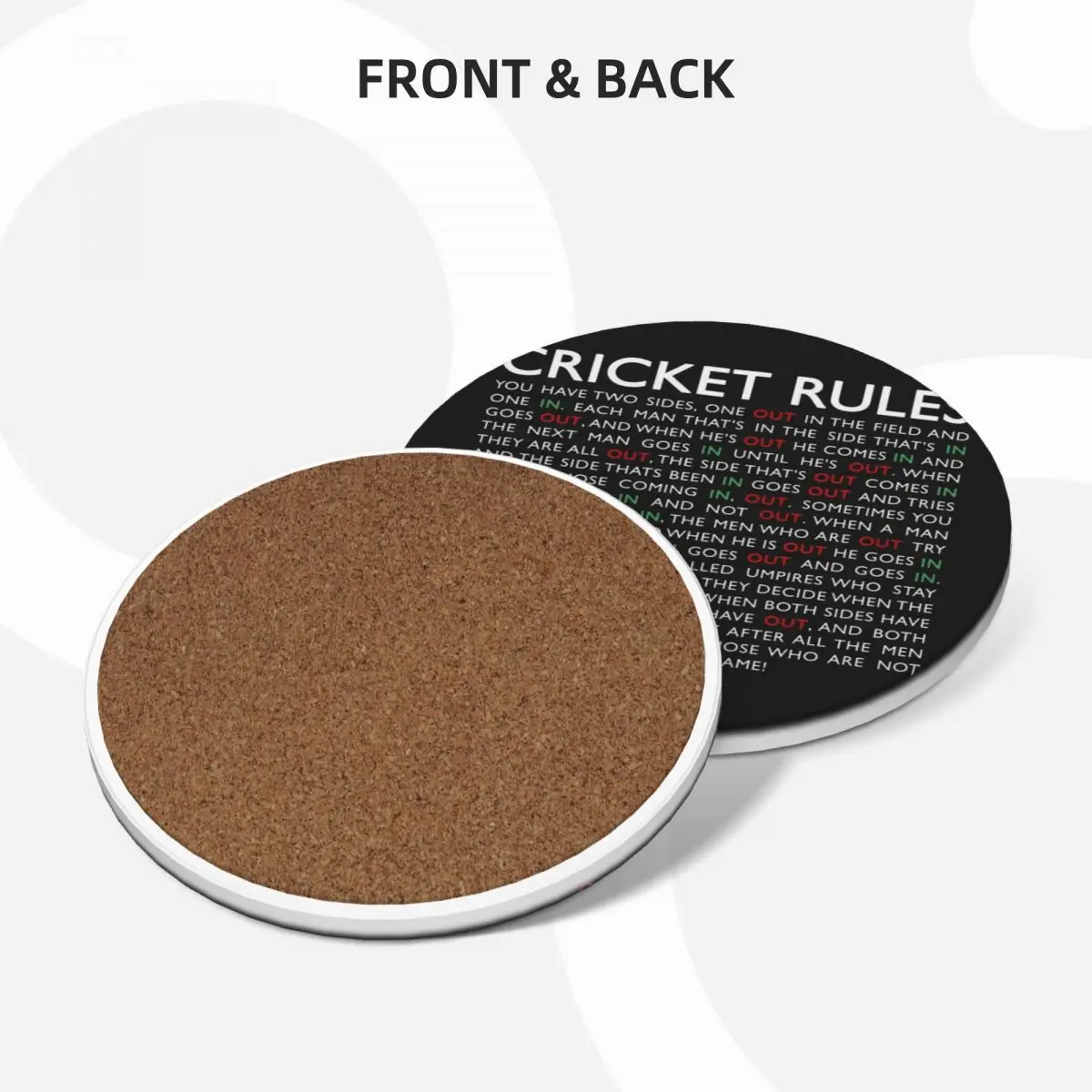 Cricket Rules Ceramic Coasters (Set of 4) ceramic set customized set cute Cup mat Coasters