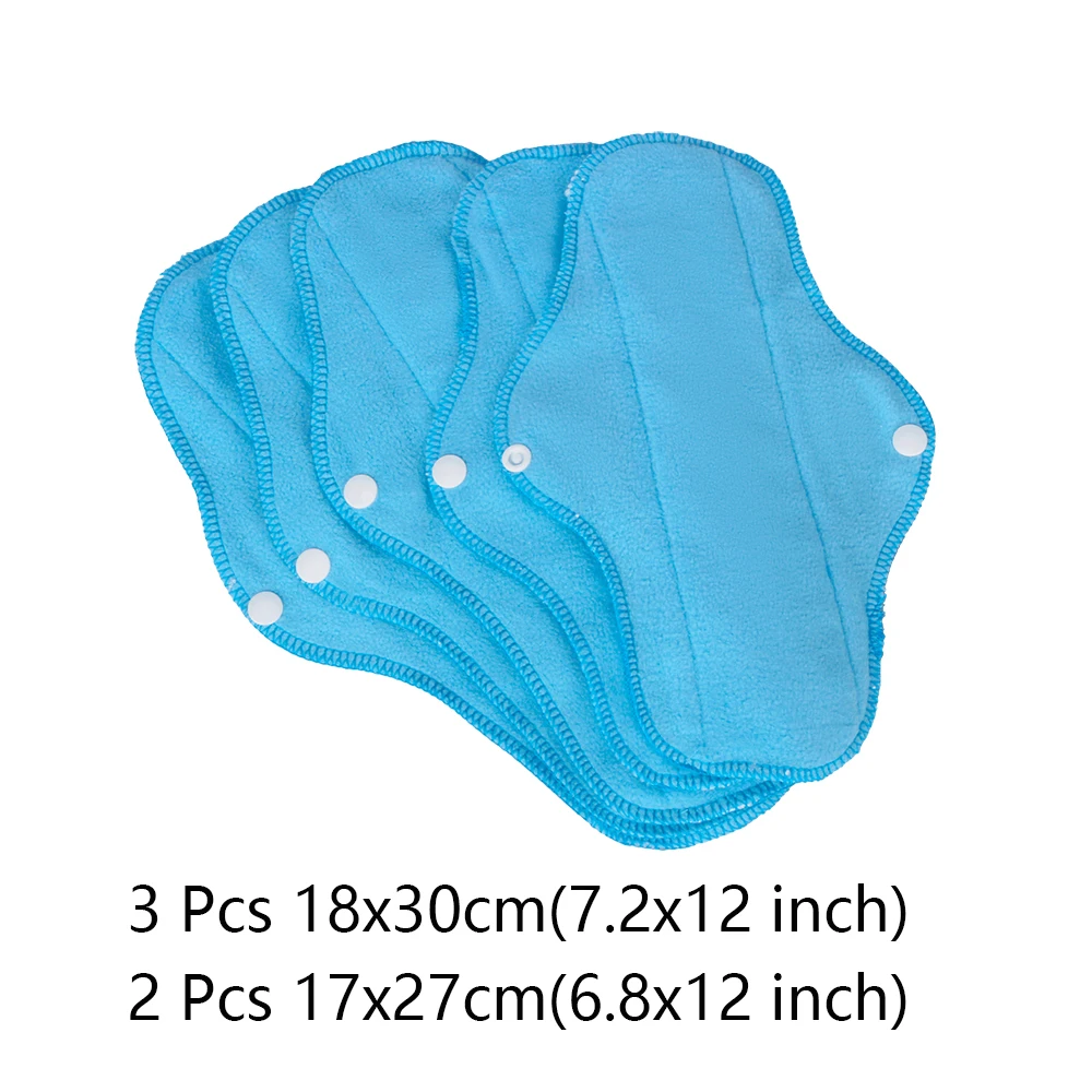 AIO 6 Pcs Polar Fleece Sanitary Napkin Reusable Washable Menstrual Pads Women Hygiene Sanitary Towels Postpartum Nursing Pads