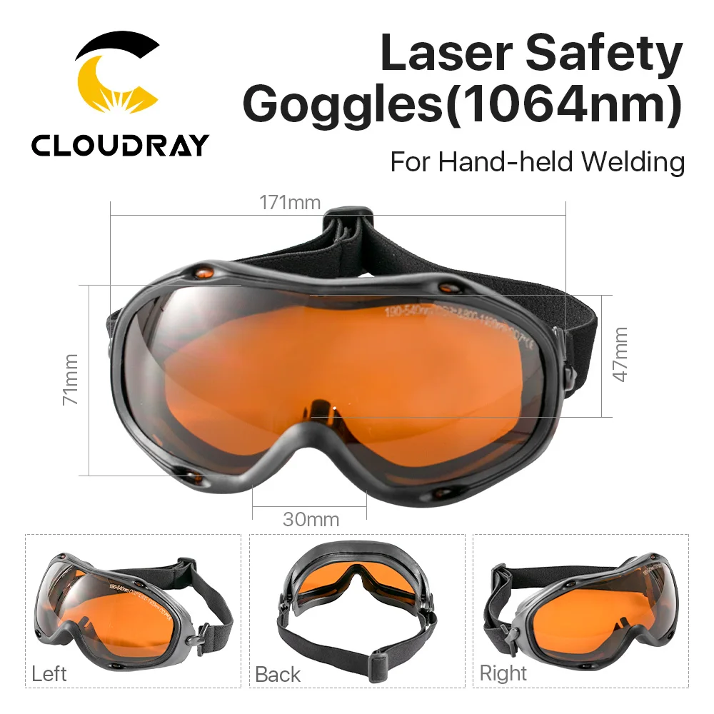 Cloudray Fiber Welding Safety Goggles 190-540 OD3+ & 800-1100nm OD7+ Protective Glasses Shield  For Welding Machine