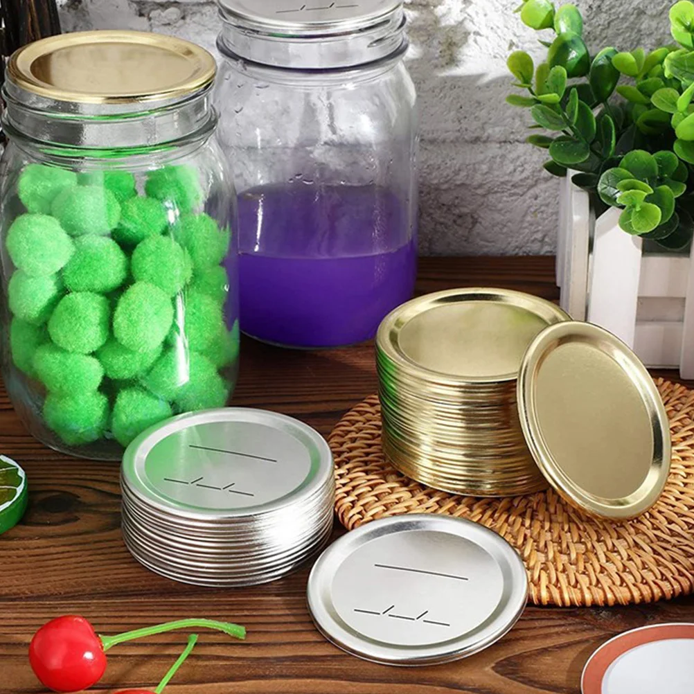 

30Pcs Mason Jar Lid Tinplate Disc Date Sealing Cover Mason Jar Supplies Canning Lid Accessories Tinplate Date Disc