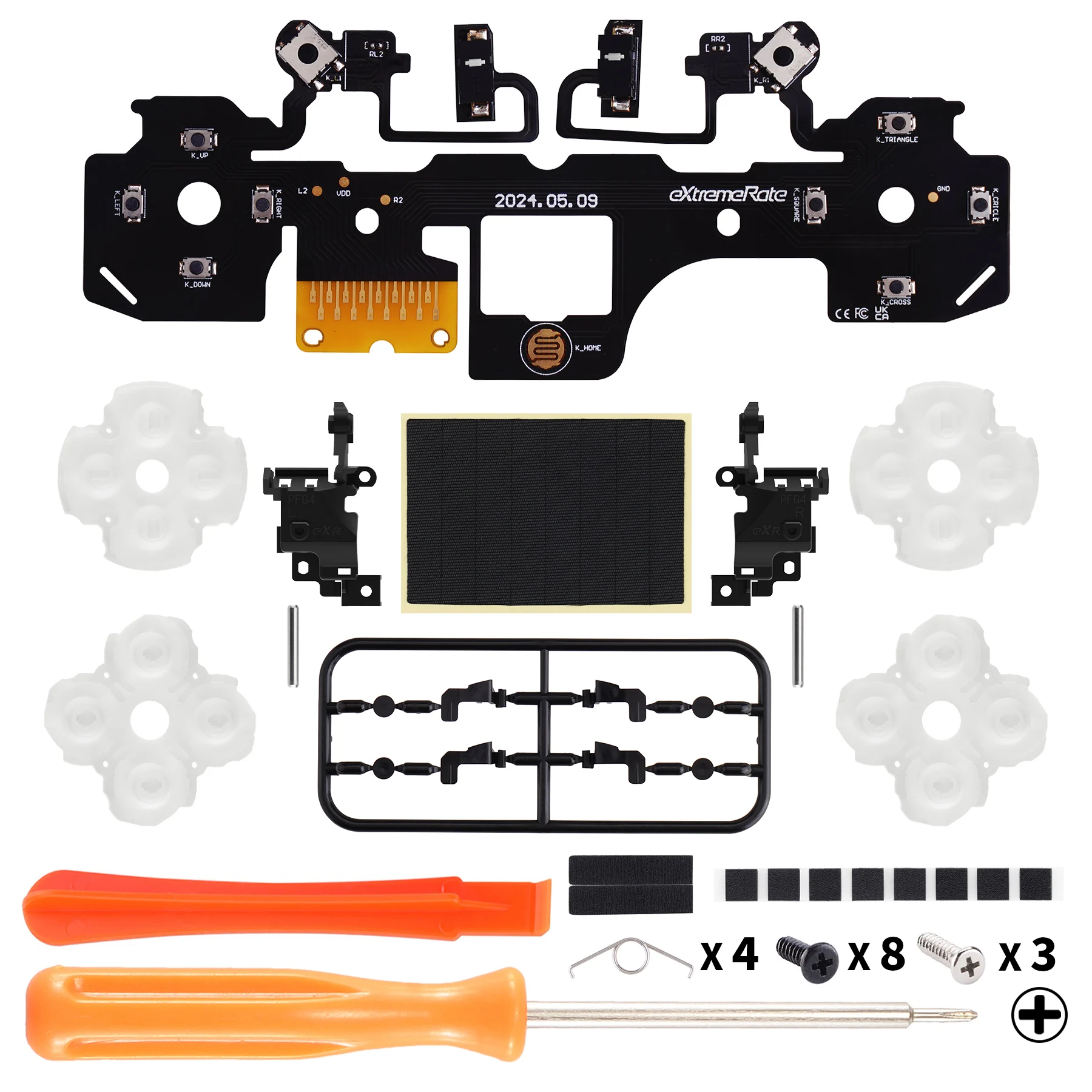 eXtremeRate Whole Clicky Kit V2 für PS5-Controller BDM-040/050/060 Schultergesichtstasten, Mikroschalter Clicky Hair Trigger Kit