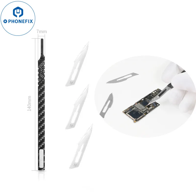

Qianli TX01 хирургические лезвия из углеродного волокна, скальпель, нож для DIY резки телефона, ремонт процессора, микросхема, удаление клея, резьба, инструмент для ремонта