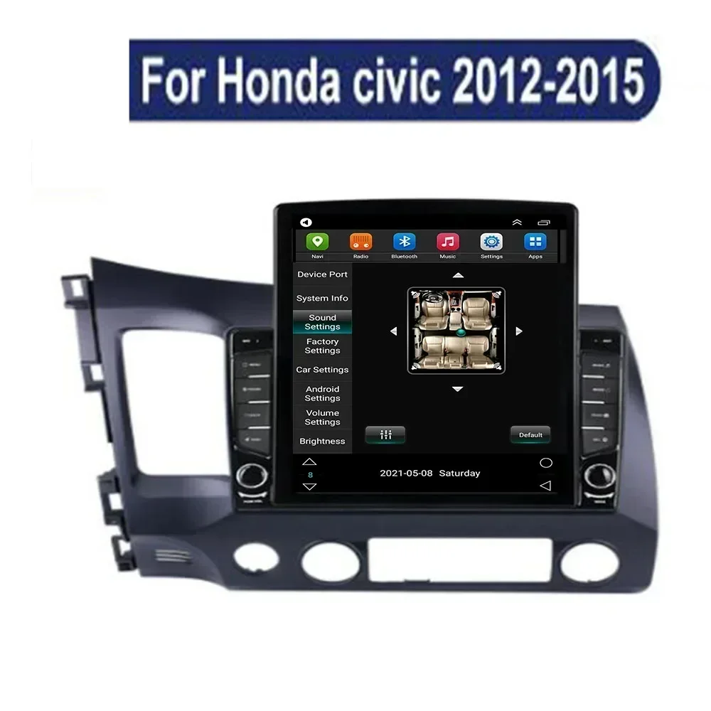 9,7 "Android 13 для HONDA CIVIC 2008-2011 Тип Tesla Автомобильный радиоприемник Мультимедийный видеоплеер Навигация GPS RDS 2 din Камера