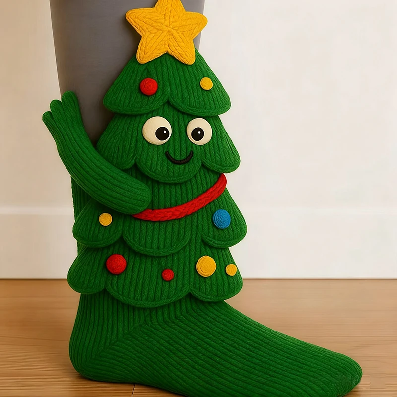 Kerstsok Kerstman Sokken Gebreide Dierensokken 3D Rendier Kerstboom Kawaii Leuke Kerst Thema Feestcadeau Outfits
