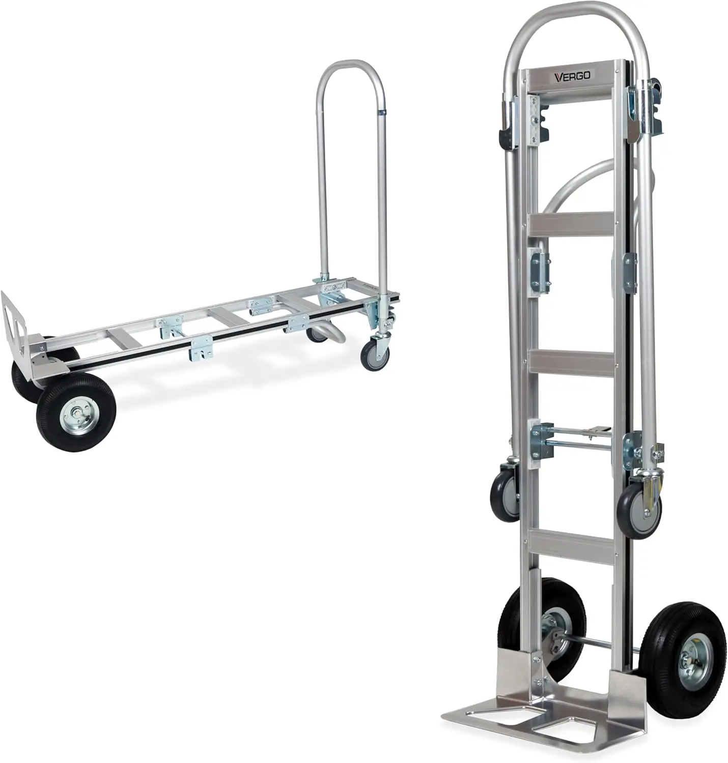 Industrial Convertible Hand Truck - AS7B Heavy Duty Aluminum 2 in 1 Dolly (800 lb Capacity) Lightweight Reinforced Frame, Ergono