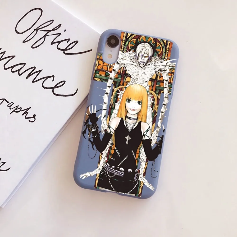 Death Note Misa Amane Phone Case For IPhone 14 11 12 13 Mini Pro Xs Max 8 7 6 6S Plus X XR Solid Candy Color Case