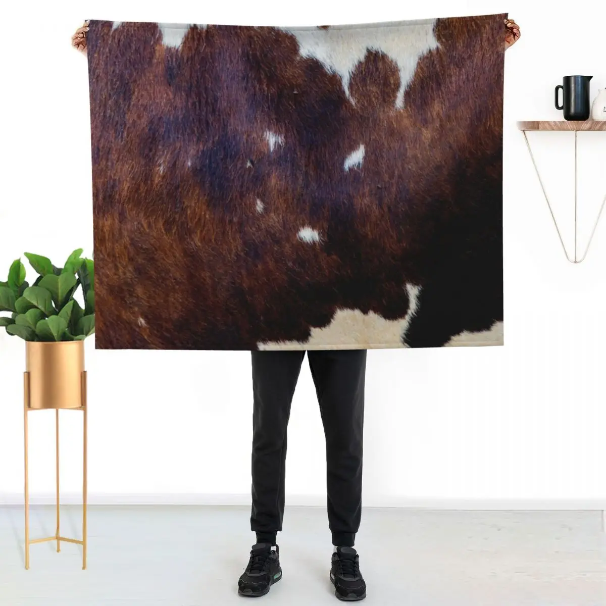 Rusty wild cowhide decor Throw Blanket Bed decorative Sofa Quilt Tourist Blankets For Baby Baby Blankets