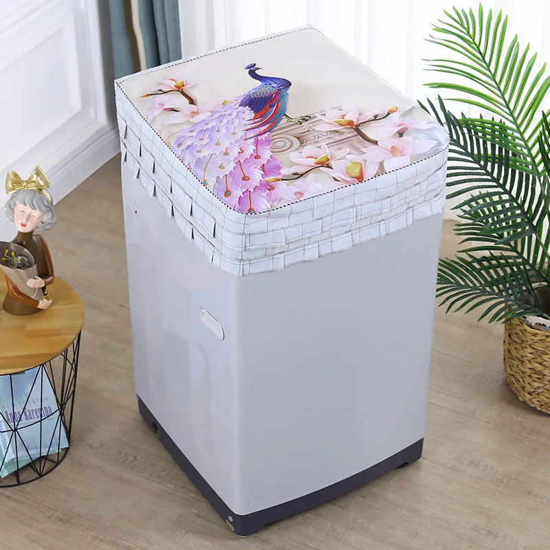 

Cross-Border Laundry Machine Cover Dustproof Cover Cloth Silver Pastebrushing Craft Sunscreen Pulsator Roller General Washing Ma