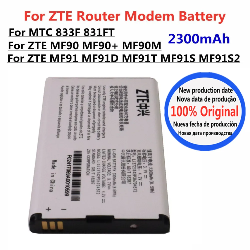 

Li3723T42P3h704572 Battery For ZTE MF91 MF90 MF90+ MF90M MF91D MF91T MF91S MF91S2 MTC 833F 831FT 4G Wifi Router Modem Battery