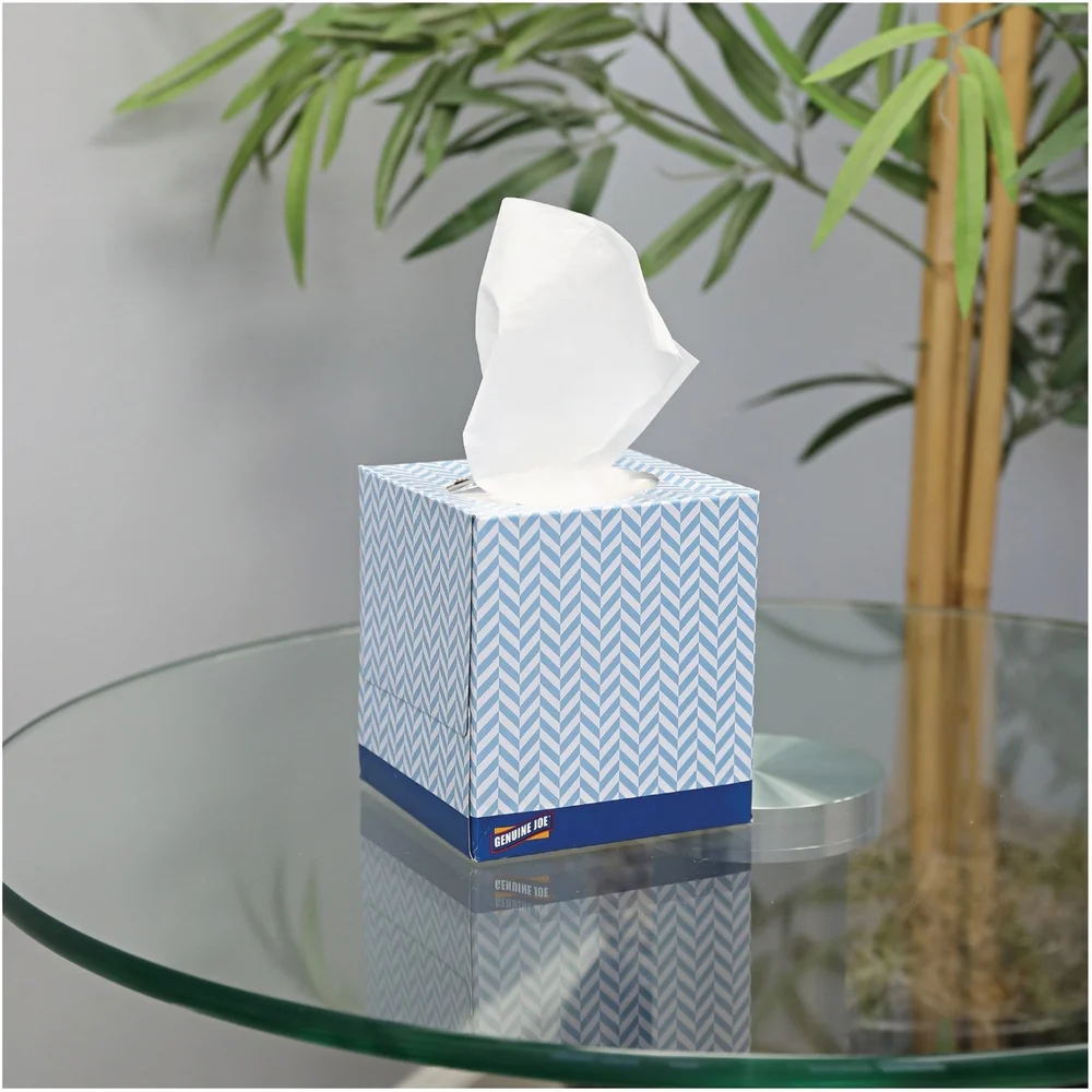 Ultra Soft Facial Tissue Cube Box 85 Sheets 36 Boxes Carton 2-Ply Recycled Fiber Dust Protection Convenient Delivery Home Office
