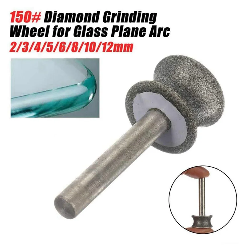 

AC88-2X Diamond Grinding Wheel Grinding Wheel For Glass Airplane Straight Edge Chamfer 6Mm Shank(8Mm)