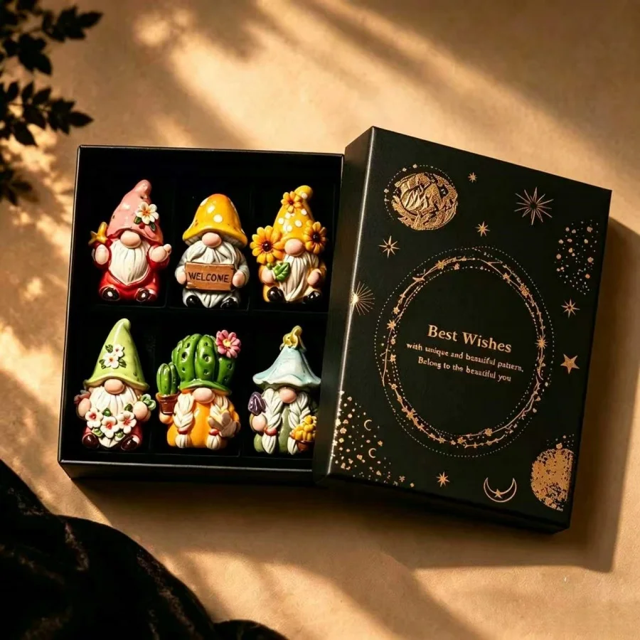 Halloween Witch Mini Dwarf Resin Figurine, with Gift Box, Suitable for Shelves, Garden Bonsai, Party Decoration and as a Gift.