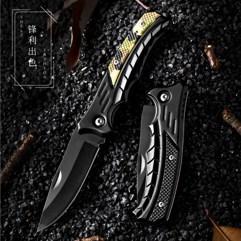 2024 New Outdoor Folding Knife Multi-Functional Knife Self-Defense Camping Knife Stainless Steel Peeling Fruit