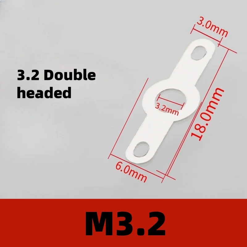 50pcs/100Pcs 실버 도금 구리 더블 헤드 납땜 터미널 M2.2-M4.2 원형 용접 와셔 용접 시트 납땜 러그