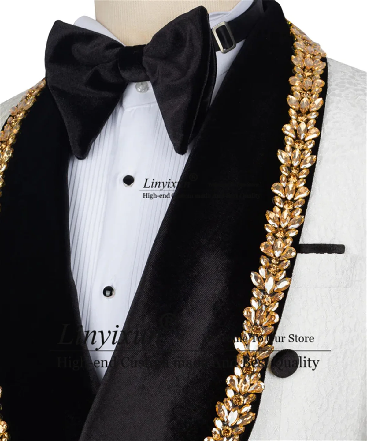 

Fashin Floars Men Suits Customized 2 Piece Sets Slim ropa hombre Luxury Beaded Crystals Wedding Groom Party Male Prom Blazers