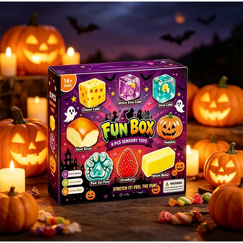 2026 New Halloween Squishy Bun Advent Calendar Mystery Bun Countdown Box Slow Rising Dumpling Fidget Toy for Stress Relief Gift
