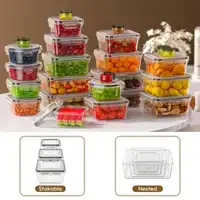40 Pcs Food Storage Containers With Airtight Lids Modern Clear Plastic Meal Prep Lunch Boxes Leakproof Stackable Container Set For Meal Prep Leftovers Kitchen Pantry Refrigerator Organization Housewarming Gift 4