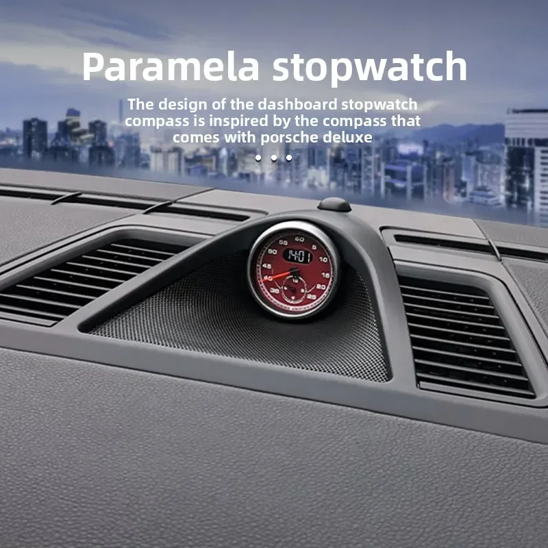 For Porsche Paramela Stopwatch Compass Clock 970 Dashboard Stopwatch