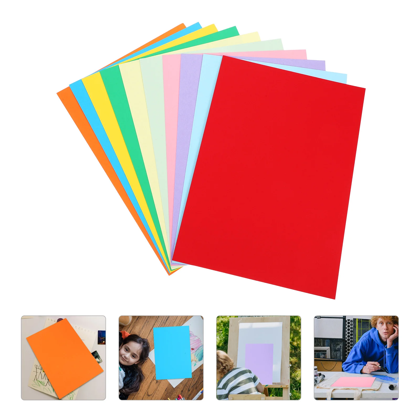 

50 Sheets White Cardstock Black Glitter Felt Paper Business Flash Mini Sticky Memo Notes Colored Printing Handmade Office