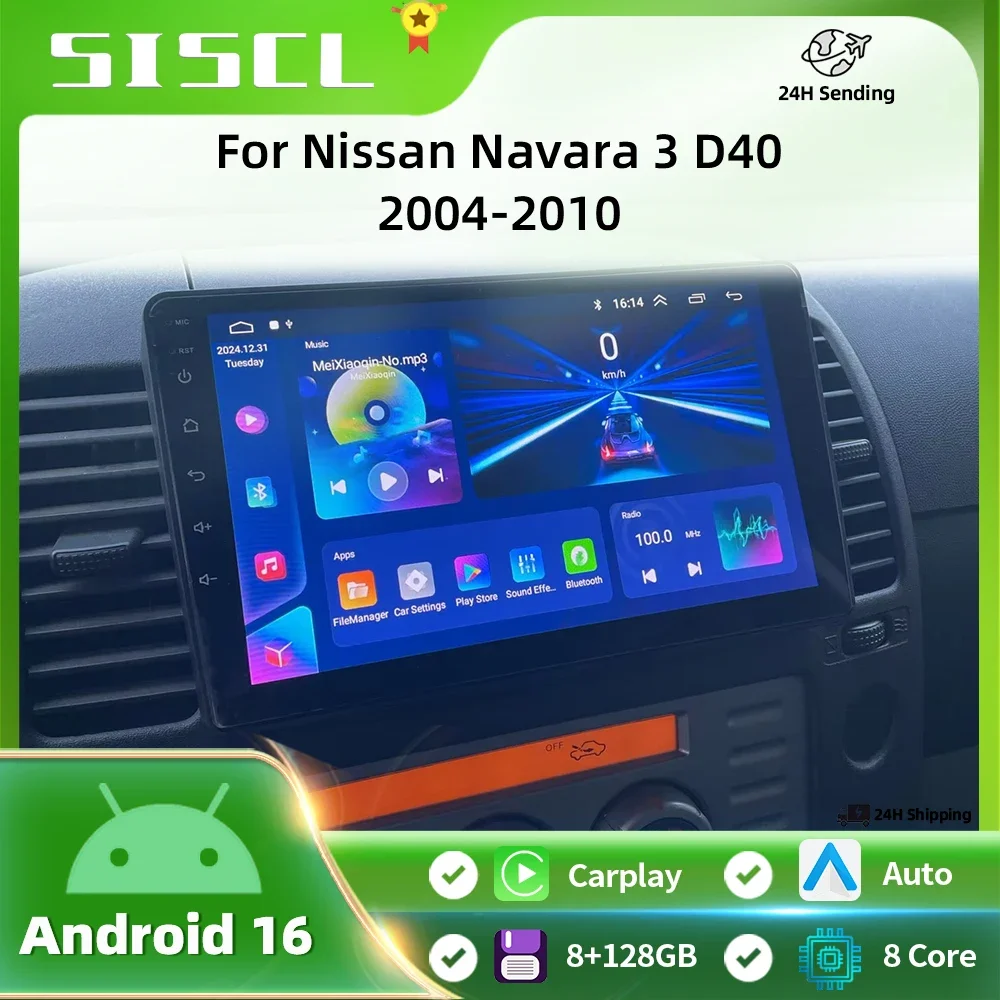 

For Nissan Navara 3 D40 2004-2010 Car Android 16 CarPlay Auto Multimedia Player Navigation Radio Touch Screen tools No 2din DVD