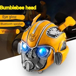 Bumblebee Helmet 1:1 Wearable Q Version Bandai Original Genuine Face Changing With Speakers Model Ornaments Toys