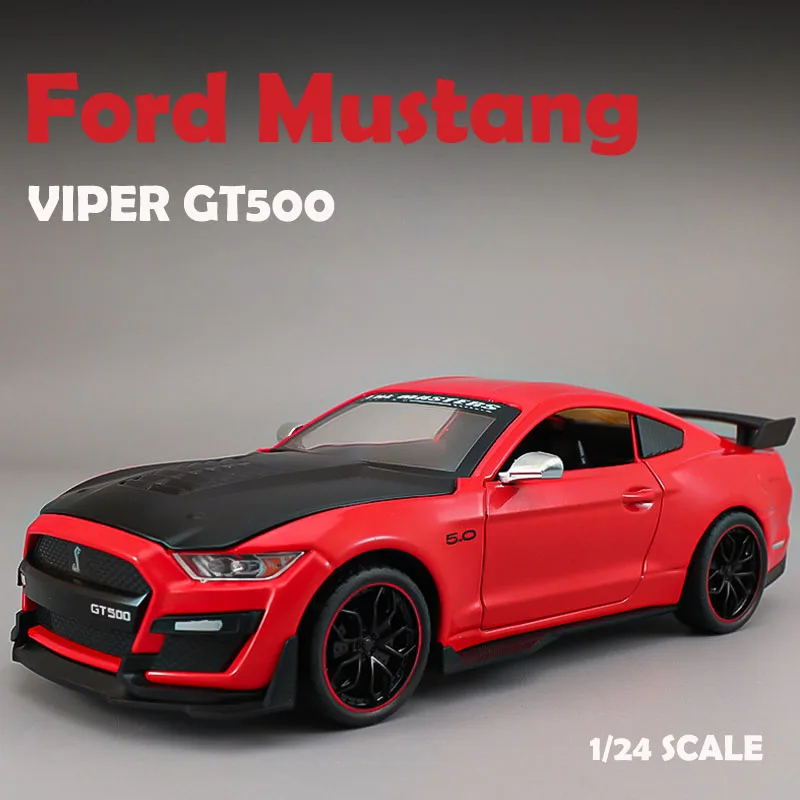 Diecast 1:24 Scale Ford Mustang Viper GT Alloy Car Model Simulation Car Model Ornament Boy Toy Car Gift Collection Miniature