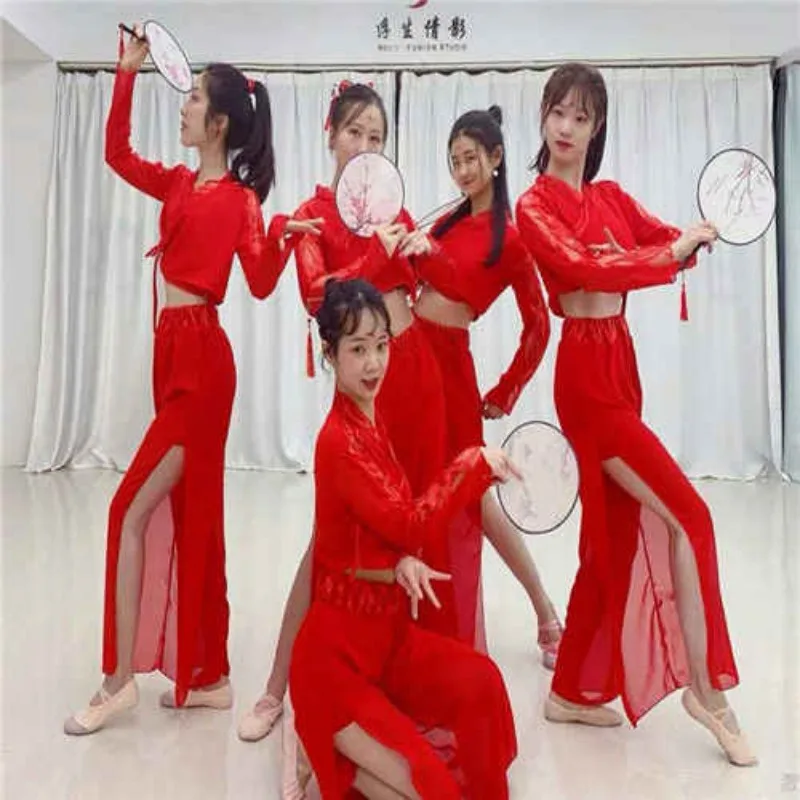 Women's Chinese Style Hanfu Dance Costume Modern Classical Fan Dance Performance Outfit For Students Autumn Stage Show Clothing