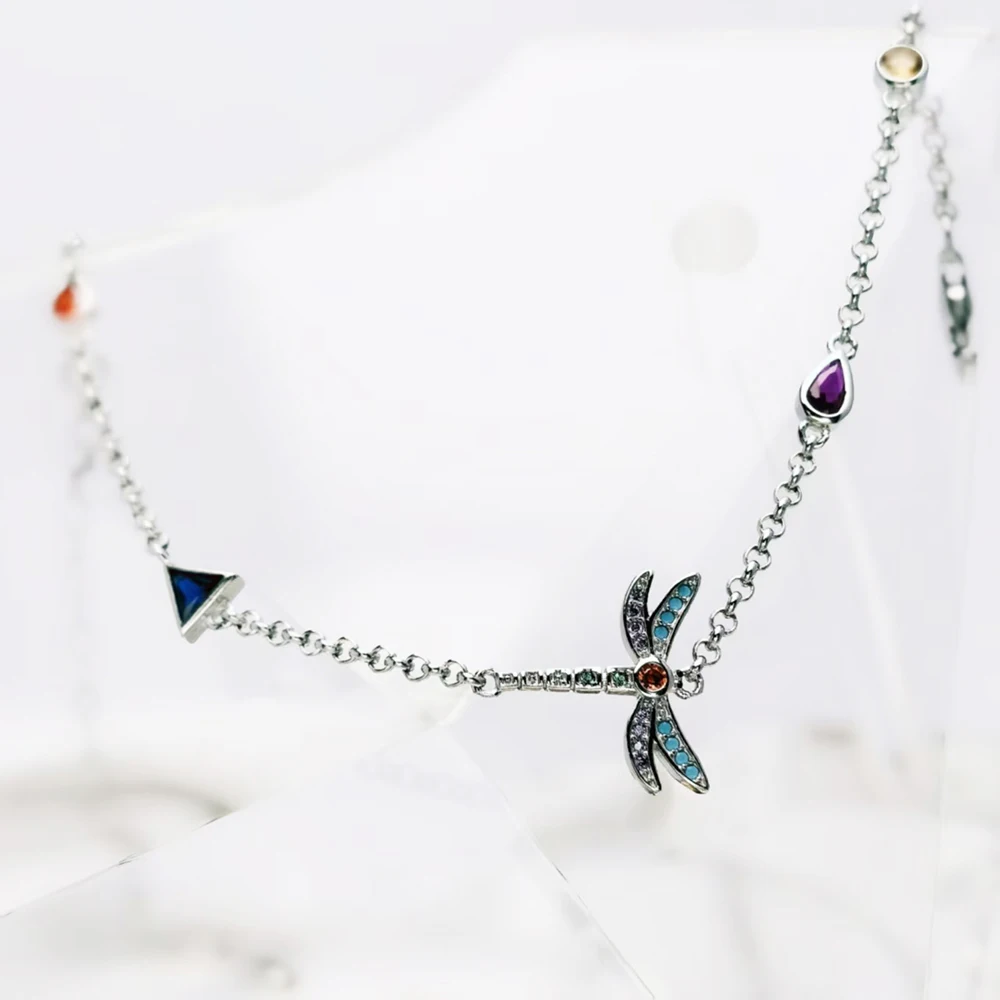 Armband Gliederkette Bunte Libelle Reines 925 Sterling Silber Bohemien Schmuck Europa Frauen Geschenk – Detail 4