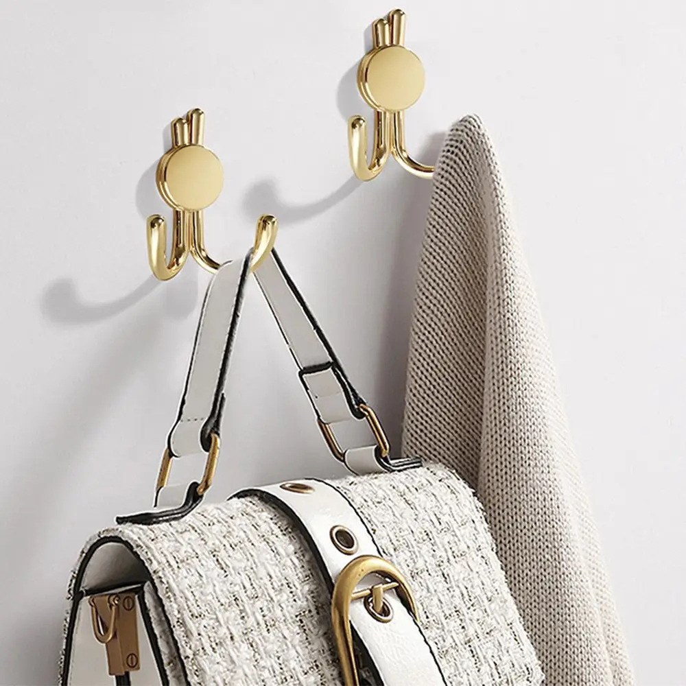 Durable Light Luxury Rabbit Clothes Hook Practical Creative Shape Double Hooks Cartoon Cute Wall-hanging Sling Home