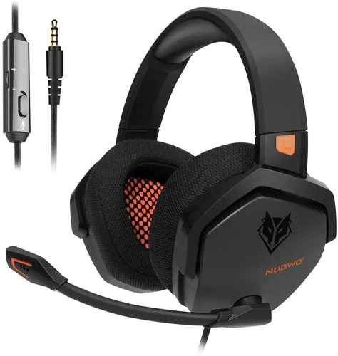 Imagen 2 del producto NUBWO N16 Auriculares para juegos con micrófono con cancelación de ruido, auriculares con cable de sonido estéreo para PS5, PS4, Xbox One, Switch, PC, auriculares para jugadores