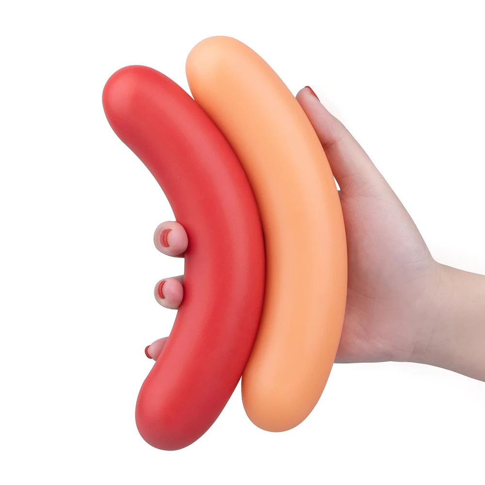 Moonuo Breakfast Lunch Dinner Hot Dog Masturbation Stick Female Healthy Soft Glue Huge Realistic Dildo For Women Sex Toys