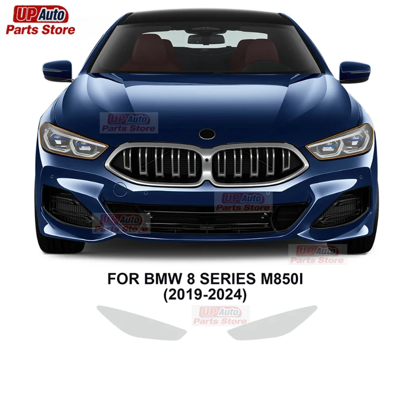 

2 Pcs Car Headlight Protective Film Transparent Black TPU Sticker for BMW M850i M840i 8 Series 2022-2024 Rearview Accessories