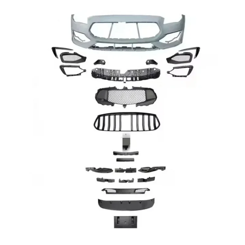 

For Quattropor-te M156 2013-2017 Front Bumper Grille Body Kit Upgrade Compatible with 2022 Trofeo Version