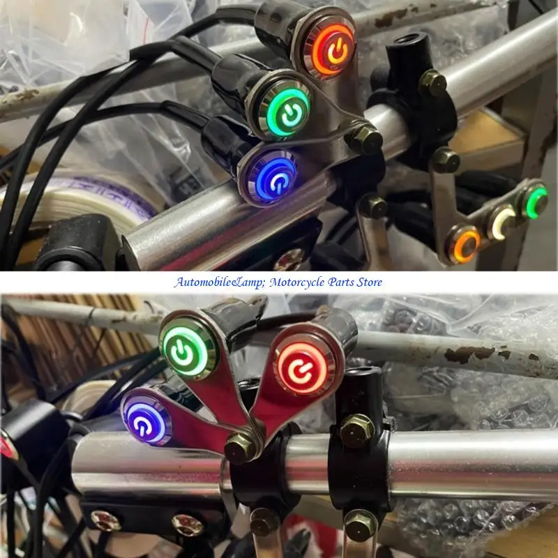 H7BD 12V Motorcycle Handlebar Turn Switch Aluminum with Light for Fog Lamp Headlight Electrical System