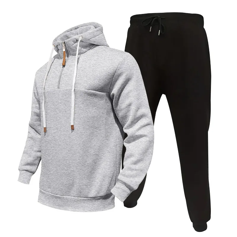 Men's Loose Hoodie Set with Thickened Casual Jacket and Long Pants for Autumn and Winter ensembles de sport deportes