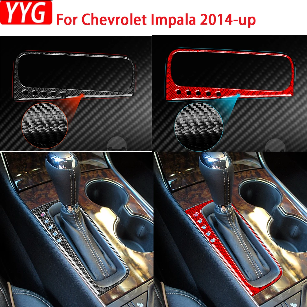 

For Chevrolet Impala 2014-up Real Soft Carbon Fiber Shifter Bezel Trim Panel Decal Decorative Cover Car Interior Accessories