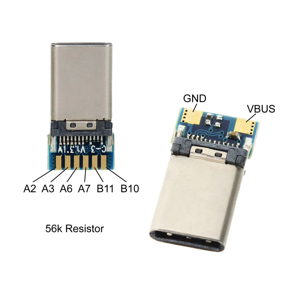 USB tipo C conector de plugue macho, DIY, 24Pin, USB 3.1, tipo SMT com placa PC